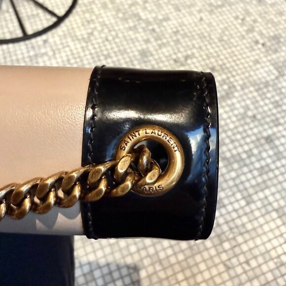 Saint Laurent Bicolour Black Beige Small Kate Chain Shoulder Bag - Picture 12 of 16